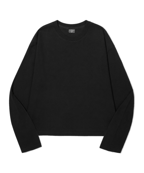 PEID(ペイド)の「PD ベーシック セミクロップド 長袖Tシャツ 3Color(Tシャツ/カットソー・レディース・ブラック/ホワイト/チャコールグレー・LARGE/X-LARGE/XX-LARGE)」の1枚目の写真