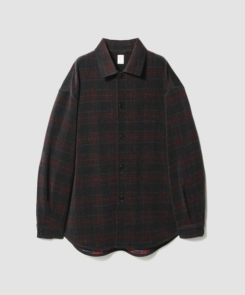 ESTNATION(エストネーション)の「GOOD PEOPLE GOOD STITCHING GOOD PRODUCT for ESTNATION / ダブルクロスジャージー オーバーシャツジャケット《ESTNATION EXCLUSIVE》(その他アウター・メンズ・ブラウン/ネイビー/ブラック・LARGE/MEDIUM)」の3枚目の写真