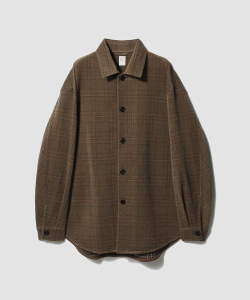 ESTNATION(エストネーション)の「GOOD PEOPLE GOOD STITCHING GOOD PRODUCT for ESTNATION / ダブルクロスジャージー オーバーシャツジャケット《ESTNATION EXCLUSIVE》(その他アウター・メンズ・ブラウン/ネイビー/ブラック・LARGE/MEDIUM)」の1枚目の写真