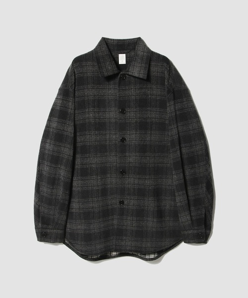 ESTNATION(エストネーション)の「GOOD PEOPLE GOOD STITCHING GOOD PRODUCT for ESTNATION / ダブルクロスジャージー オーバーシャツジャケット《ESTNATION EXCLUSIVE》(その他アウター・メンズ・ブラウン/ネイビー/ブラック・LARGE/MEDIUM)」の2枚目の写真