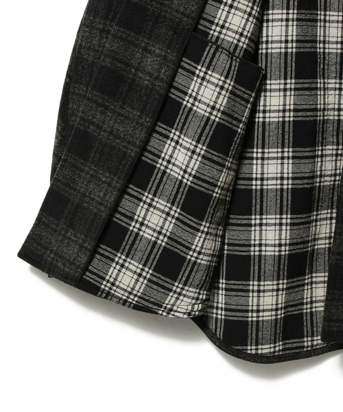 ESTNATION(エストネーション)の「GOOD PEOPLE GOOD STITCHING GOOD PRODUCT for ESTNATION / ダブルクロスジャージー オーバーシャツジャケット《ESTNATION EXCLUSIVE》(その他アウター・メンズ・ブラウン/ネイビー/ブラック・LARGE/MEDIUM)」の4枚目の写真