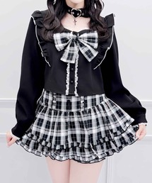 チョーカー付きスクエアネックブラウス