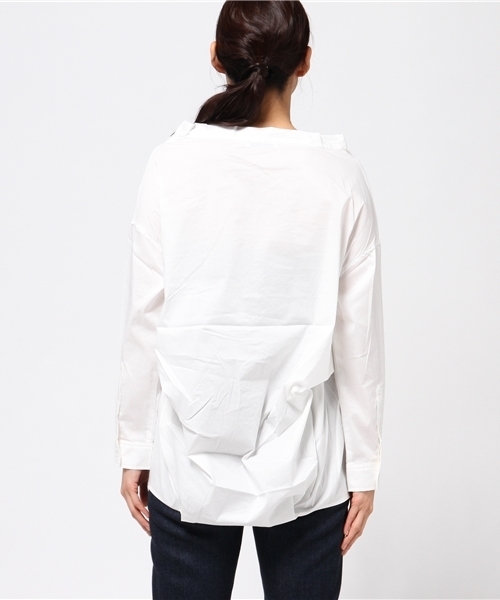 COLONY 2139(コロニートゥーワンスリーナイン)の「ストレッチブロード抜き衿シャツ(シャツ/ブラウス・レディース・ベージュ/ネイビー/ホワイト・FREE)」の6枚目の写真