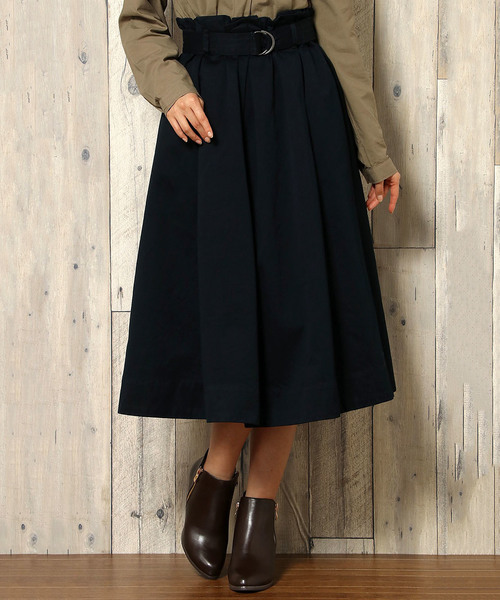 LBC(エルビーシー)の「ハイカウントツイルボリュームスカート (スカート・レディース・オリーブ/ネイビー・LARGE/MEDIUM)」の2枚目の写真