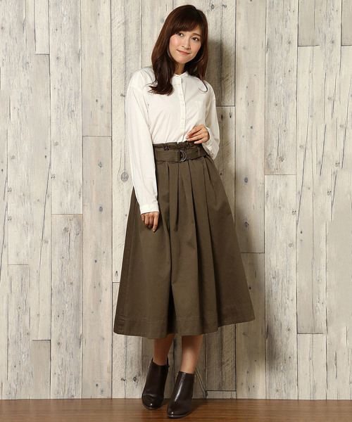 LBC(エルビーシー)の「ハイカウントツイルボリュームスカート (スカート・レディース・オリーブ/ネイビー・LARGE/MEDIUM)」の12枚目の写真