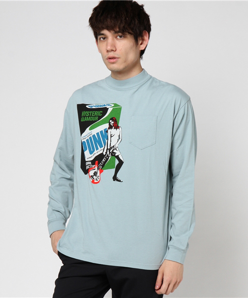 HYSTERIC GLAMOUR（ヒステリックグラマー）の「FOR PUNKS プリント ポケ付モックネックTシャツ（Tシャツ/カットソー・メンズ・ホワイト/イエロー/ブルー・X-SMALL/SMALL/MEDIUM/LARGE）」の12枚目の写真