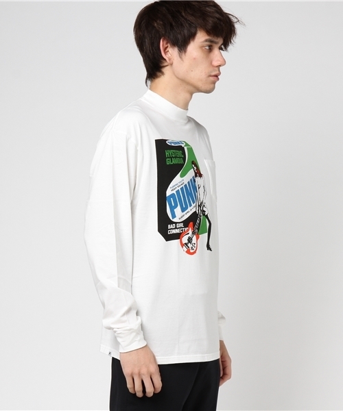 HYSTERIC GLAMOUR（ヒステリックグラマー）の「FOR PUNKS プリント ポケ付モックネックTシャツ（Tシャツ/カットソー・メンズ・ホワイト/イエロー/ブルー・X-SMALL/SMALL/MEDIUM/LARGE）」の7枚目の写真