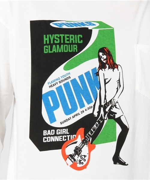 HYSTERIC GLAMOUR（ヒステリックグラマー）の「FOR PUNKS プリント ポケ付モックネックTシャツ（Tシャツ/カットソー・メンズ・ホワイト/イエロー/ブルー・X-SMALL/SMALL/MEDIUM/LARGE）」の9枚目の写真