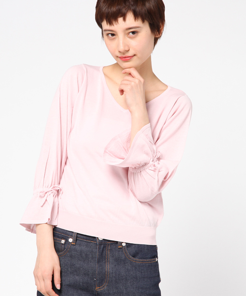 ADAM ET ROPE'（アダムエロペ）の「【一部店舗限定】リストリボンプルオーバー（Tシャツ/カットソー・レディース・ホワイト/ピンク/ブラック/ブルー系その他4・FREE）」の4枚目の写真