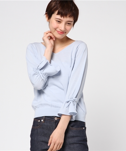 ADAM ET ROPE'（アダムエロペ）の「【一部店舗限定】リストリボンプルオーバー（Tシャツ/カットソー・レディース・ホワイト/ピンク/ブラック/ブルー系その他4・FREE）」の3枚目の写真