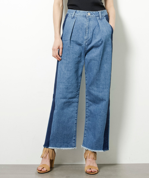 STUDIOUS(ステュディオス)の「【STUDIOUS】サイドラインワイドデニム(デニムパンツ・レディース・サックスブルー/ブルー・1/0)」の11枚目の写真