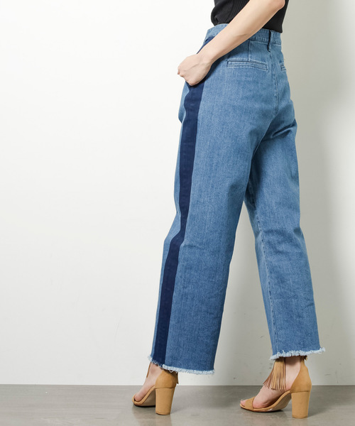 STUDIOUS(ステュディオス)の「【STUDIOUS】サイドラインワイドデニム(デニムパンツ・レディース・サックスブルー/ブルー・1/0)」の12枚目の写真