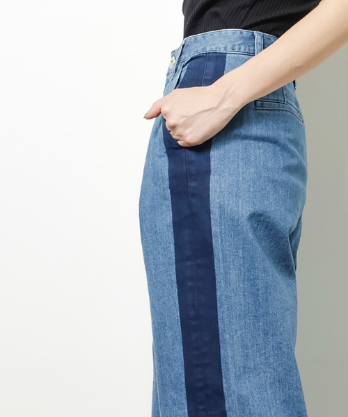 STUDIOUS(ステュディオス)の「【STUDIOUS】サイドラインワイドデニム(デニムパンツ・レディース・サックスブルー/ブルー・1/0)」の13枚目の写真