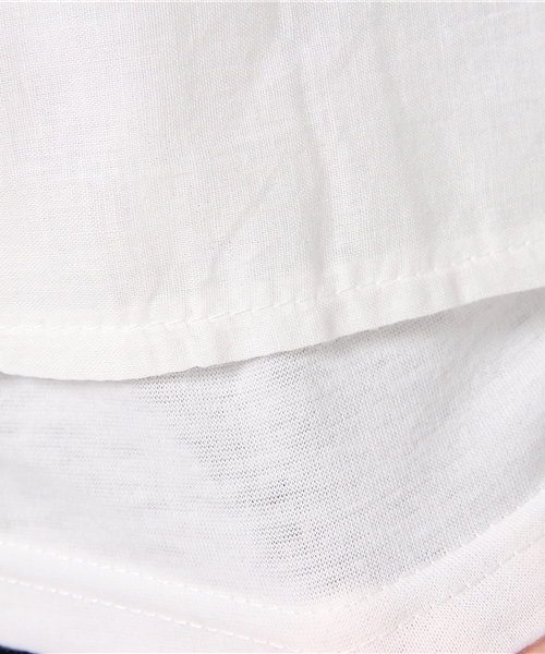 MERLOT（メルロー）の「インナードッキングシアークロップドプルオーバー4619（シャツ/ブラウス・レディース・オフホワイト/ブルー/レッド/モカ/ブラック・FREE）」の13枚目の写真