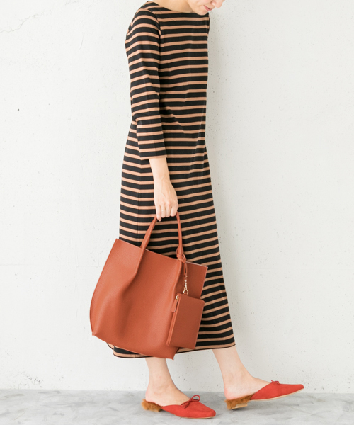 RODE SKO（ロデスコ）の「ANNI アウトステッチトートバッグ（トートバッグ・レディース・レッド/ブラック/ベージュ系その他/グレー/オレンジ/ブルー・ONE）」の8枚目の写真