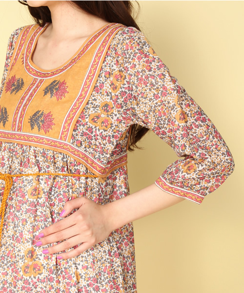 Another Edition（アナザーエディション）の「AE[A]FLW PRT BELT MINI（ワンピース・レディース・ブラック/ライラック/マスタード・フリー）」の9枚目の写真