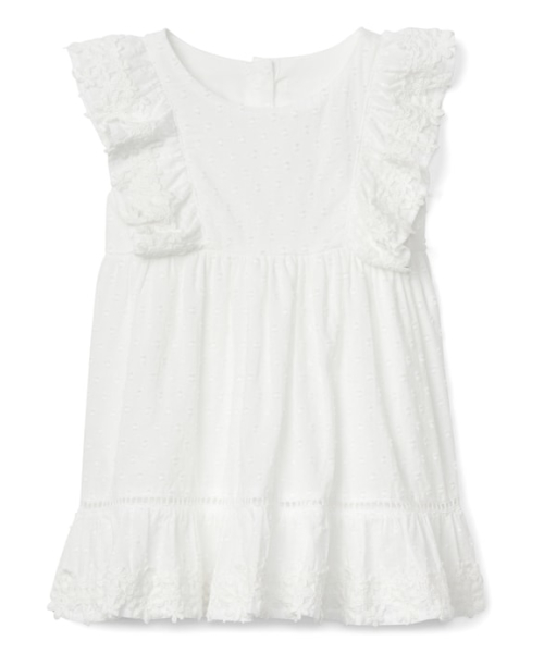 GAP(ギャップ)の「Gap アイレット フリルワンピース(ワンピース・キッズ・ホワイト/ライトイエロー・0-3M/3-6M/6-12M/12-18M/18-24M)」の1枚目の写真
