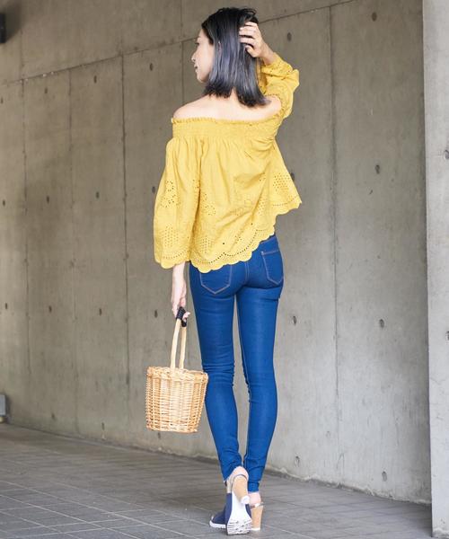 Girly Doll（ガーリードール）の「ストレッチクラッシュデニム（デニムパンツ・レディース・ワンウォッシュ/ホワイト/インディゴブルー/ネイビー/ブラック/ダークインディゴブルー・LL/XXS/M/L/XS/S）」の16枚目の写真