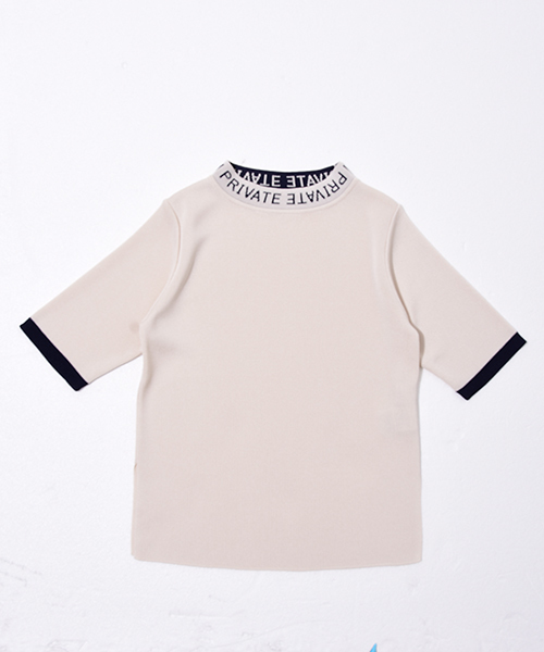 STUDIOUS（ステュディオス）の「【ベッキー × STUDIOUS】PRIVATEハイネックニットT（ニット/セーター・レディース・ネイビー/オフホワイト/ラベンダー・FREE）」の2枚目の写真