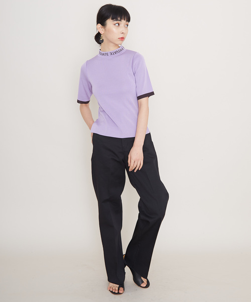 STUDIOUS（ステュディオス）の「【ベッキー × STUDIOUS】PRIVATEハイネックニットT（ニット/セーター・レディース・ネイビー/オフホワイト/ラベンダー・FREE）」の12枚目の写真