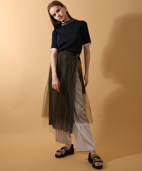 STUDIOUS（ステュディオス）の「【ベッキー × STUDIOUS】PRIVATEハイネックニットT（ニット/セーター・レディース・ネイビー/オフホワイト/ラベンダー・FREE）」の6枚目の写真