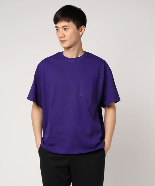 GILDAN（ギルダン）の「WEGO/GILDANビッグシルエットポケットTシャツ（Tシャツ/カットソー・メンズ・オレンジ/ブラック/パープル/ライム/レッド/オートミール/ホワイト/ベージュ・XX-LARGE/X-LARGE）」の7枚目の写真