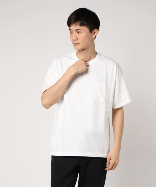 GILDAN（ギルダン）の「WEGO/GILDANビッグシルエットポケットTシャツ（Tシャツ/カットソー・メンズ・オレンジ/ブラック/パープル/ライム/レッド/オートミール/ホワイト/ベージュ・XX-LARGE/X-LARGE）」の2枚目の写真