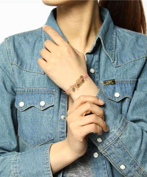 mystic（ミスティック）の「モチーフ付カラーブレス（ブレスレット・レディース・イエロー/ピンク・ﾌﾘ-）」の3枚目の写真