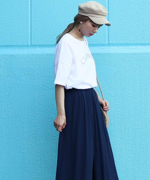 reca（レカ）の「ゆったり楽ちん◇ビッグシルエット 刺繍ロゴTシャツ　-CLOVER-（Tシャツ/カットソー・レディース・ホワイト/グレー/ブルー系その他/スモークピンク・FREE）」の12枚目の写真