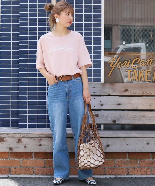 reca（レカ）の「ゆったり楽ちん◇ビッグシルエット 刺繍ロゴTシャツ　-CLOVER-（Tシャツ/カットソー・レディース・ホワイト/グレー/ブルー系その他/スモークピンク・FREE）」の16枚目の写真