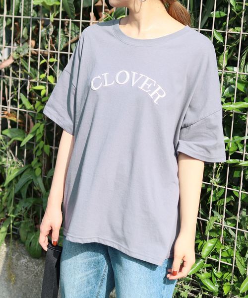 reca（レカ）の「ゆったり楽ちん◇ビッグシルエット 刺繍ロゴTシャツ　-CLOVER-（Tシャツ/カットソー・レディース・ホワイト/グレー/ブルー系その他/スモークピンク・FREE）」の17枚目の写真