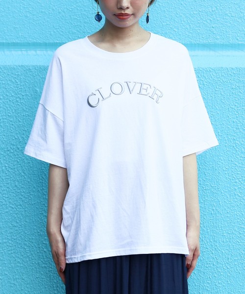 reca（レカ）の「ゆったり楽ちん◇ビッグシルエット 刺繍ロゴTシャツ　-CLOVER-（Tシャツ/カットソー・レディース・ホワイト/グレー/ブルー系その他/スモークピンク・FREE）」の20枚目の写真