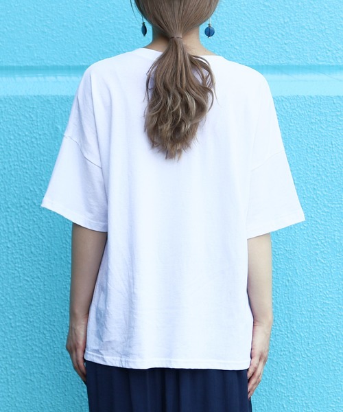 reca（レカ）の「ゆったり楽ちん◇ビッグシルエット 刺繍ロゴTシャツ　-CLOVER-（Tシャツ/カットソー・レディース・ホワイト/グレー/ブルー系その他/スモークピンク・FREE）」の22枚目の写真