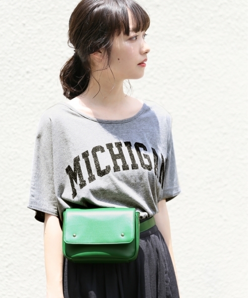 LOWRYS FARM（ローリーズファーム）の「２ＷＡＹウエストＢＡＧ　801937（ショルダーバッグ・レディース・オフホワイト/ブラック/グリーン・FREE）」の3枚目の写真