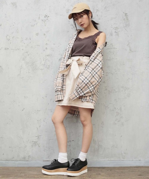 one after another NICE CLAUP(ワンアフターアナザーナイスクラップ)の「ビッグチェックシャツ(シャツ/ブラウス・レディース・グレー系その他/ブラウン系その他/ベージュ系その他・FREE)」の7枚目の写真