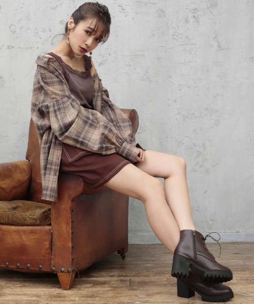 one after another NICE CLAUP(ワンアフターアナザーナイスクラップ)の「ビッグチェックシャツ(シャツ/ブラウス・レディース・グレー系その他/ブラウン系その他/ベージュ系その他・FREE)」の9枚目の写真