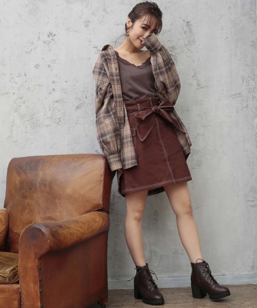 one after another NICE CLAUP(ワンアフターアナザーナイスクラップ)の「ビッグチェックシャツ(シャツ/ブラウス・レディース・グレー系その他/ブラウン系その他/ベージュ系その他・FREE)」の11枚目の写真