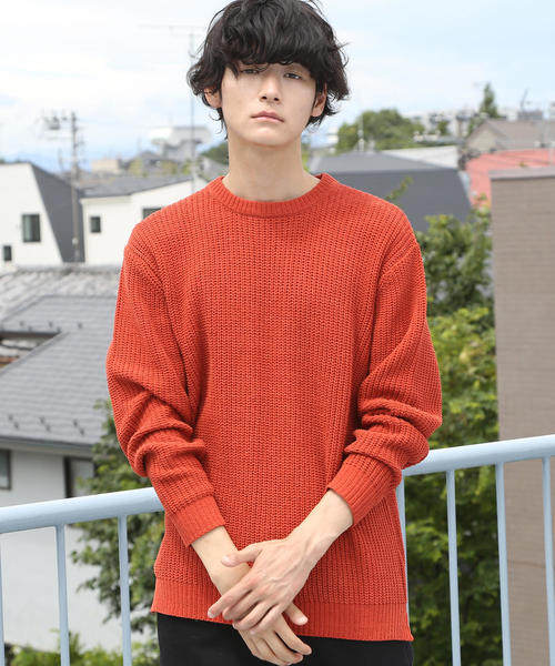 coen（コーエン）の「ポリモールカラーニット（ニット/セーター・メンズ・ネイビー/マスタード/ダークグリーン/Brick ・X-LARGE/MEDIUM/SMALL/LARGE）」の4枚目の写真