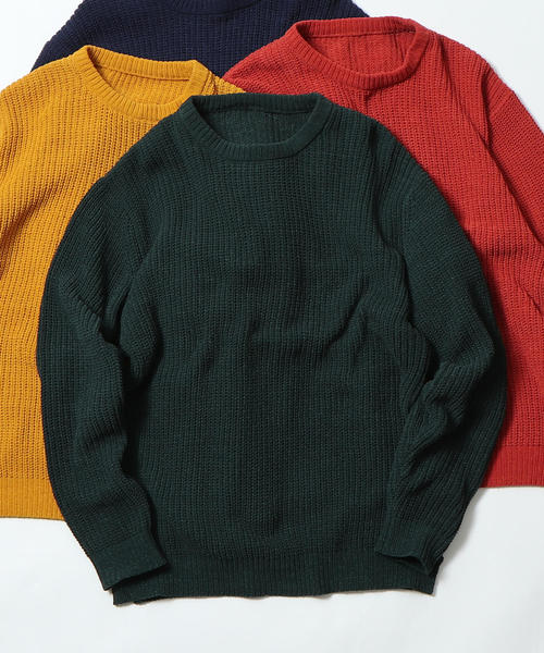 coen（コーエン）の「ポリモールカラーニット（ニット/セーター・メンズ・ネイビー/マスタード/ダークグリーン/Brick ・X-LARGE/MEDIUM/SMALL/LARGE）」の2枚目の写真
