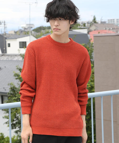 coen（コーエン）の「ポリモールカラーニット（ニット/セーター・メンズ・ネイビー/マスタード/ダークグリーン/Brick ・X-LARGE/MEDIUM/SMALL/LARGE）」の12枚目の写真