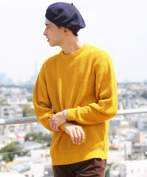 coen（コーエン）の「ポリモールカラーニット（ニット/セーター・メンズ・ネイビー/マスタード/ダークグリーン/Brick ・X-LARGE/MEDIUM/SMALL/LARGE）」の15枚目の写真