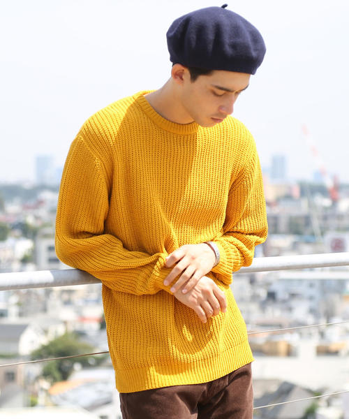 coen（コーエン）の「ポリモールカラーニット（ニット/セーター・メンズ・ネイビー/マスタード/ダークグリーン/Brick ・X-LARGE/MEDIUM/SMALL/LARGE）」の5枚目の写真