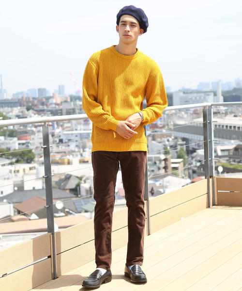 coen（コーエン）の「ポリモールカラーニット（ニット/セーター・メンズ・ネイビー/マスタード/ダークグリーン/Brick ・X-LARGE/MEDIUM/SMALL/LARGE）」の6枚目の写真