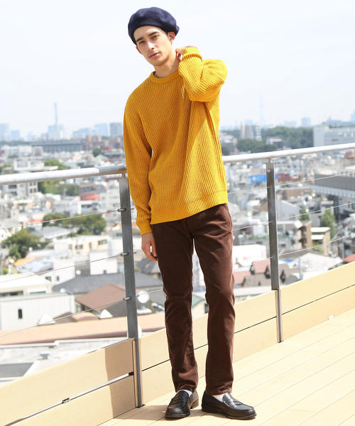 coen（コーエン）の「ポリモールカラーニット（ニット/セーター・メンズ・ネイビー/マスタード/ダークグリーン/Brick ・X-LARGE/MEDIUM/SMALL/LARGE）」の8枚目の写真