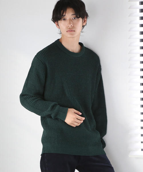 coen（コーエン）の「ポリモールカラーニット（ニット/セーター・メンズ・ネイビー/マスタード/ダークグリーン/Brick ・X-LARGE/MEDIUM/SMALL/LARGE）」の9枚目の写真