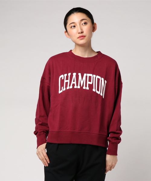 Champion（チャンピオン）の「【Champion】ルーズプリントプルオーバー（スウェット・レディース・パープル/ワイン/キナリ・MEDIUM）」の3枚目の写真