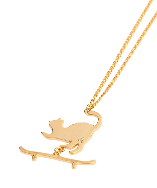 X-girl（エックスガール）の「X-girl×Aquvii  SK8 CAT NECKLACE（ネックレス・レディース・シルバー/ゴールド・ONE SIZE）」の5枚目の写真