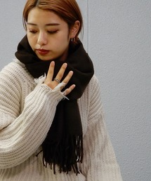 minia（ミニア）の「【洗える】ウールタッチやわらか大判ストール ＜ チェック・無地 ＞　◆（ストール/ショール）」