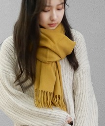 minia（ミニア）の「【洗える】ウールタッチやわらか大判ストール ＜ チェック・無地 ＞　◆（ストール/ショール）」