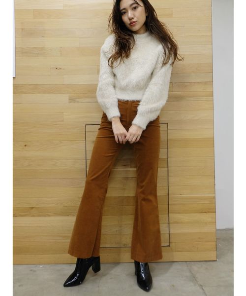 EVRIS（エヴリス）の「ベロアライクブーツカットパンツ（その他パンツ・レディース・ブラック/ブラウン・MEDIUM/SMALL）」の4枚目の写真